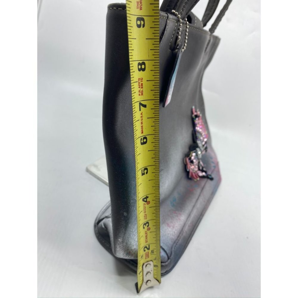 COACH Vintage Leather Crossbody Gray Silver - Picture 6 of 13